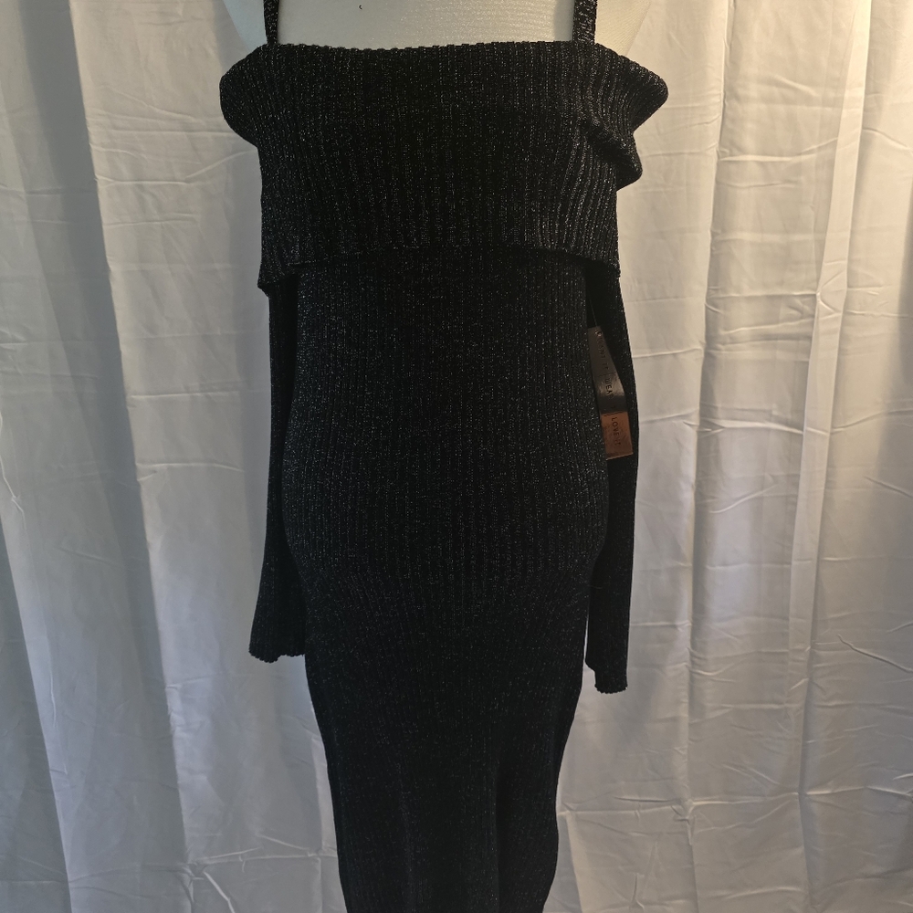 Shimmering Black Knit Dress